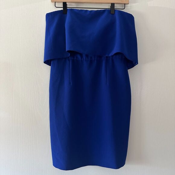 Jay Godfrey Womens Viola Strapless Cobalt Blue Crepe Mini Dress Size 6 Small - Picture 3 of 9